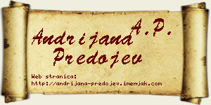 Andrijana Predojev vizit kartica